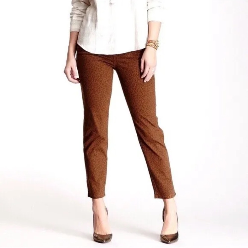 NYDJ Nutmeg Cheetah Print Ankle Pants Sz 14‎ P